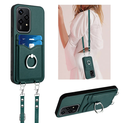 R20 Crossbody Rope Ring Card Holder Phone Case, For Honor 200 Lite Global, For Honor X8b Global, For Honor X9b / Magic6 Lite, For Honor X7b / Play 8T 5G