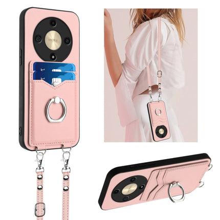 R20 Crossbody Rope Ring Card Holder Phone Case, For Honor 200 Lite Global, For Honor X8b Global, For Honor X9b / Magic6 Lite, For Honor X7b / Play 8T 5G