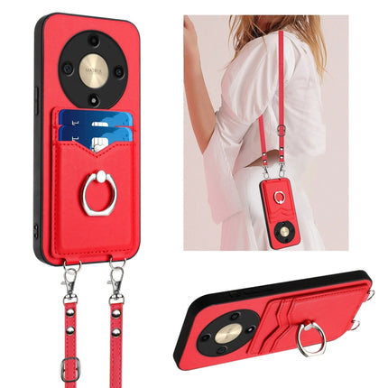 R20 Crossbody Rope Ring Card Holder Phone Case, For Honor 200 Lite Global, For Honor X8b Global, For Honor X9b / Magic6 Lite, For Honor X7b / Play 8T 5G