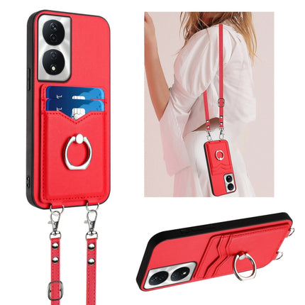 R20 Crossbody Rope Ring Card Holder Phone Case, For Honor 200 Lite Global, For Honor X8b Global, For Honor X9b / Magic6 Lite, For Honor X7b / Play 8T 5G