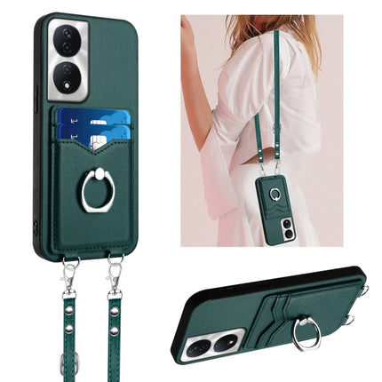 R20 Crossbody Rope Ring Card Holder Phone Case, For Honor 200 Lite Global, For Honor X8b Global, For Honor X9b / Magic6 Lite, For Honor X7b / Play 8T 5G