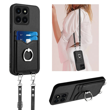 R20 Crossbody Rope Ring Card Holder Phone Case, For Honor X6a Global, For Honor 90, For Honor X50i, For Honor X7a / Play7T