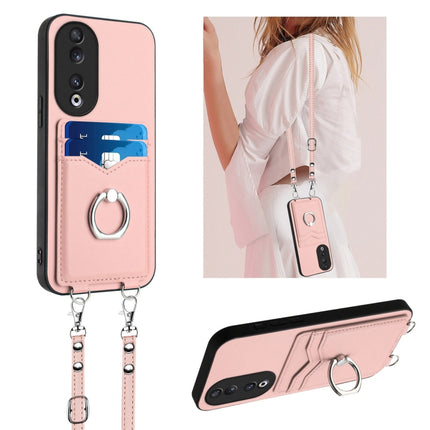 R20 Crossbody Rope Ring Card Holder Phone Case, For Honor X6a Global, For Honor 90, For Honor X50i, For Honor X7a / Play7T