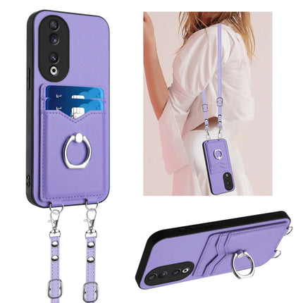 R20 Crossbody Rope Ring Card Holder Phone Case, For Honor X6a Global, For Honor 90, For Honor X50i, For Honor X7a / Play7T