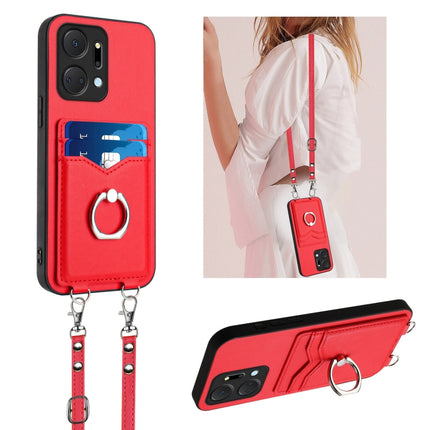 R20 Crossbody Rope Ring Card Holder Phone Case, For Honor X6a Global, For Honor 90, For Honor X50i, For Honor X7a / Play7T