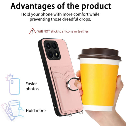 R20 Crossbody Rope Ring Card Holder Phone Case, For Honor X8a, For Honor X9a / Magic5 Lite