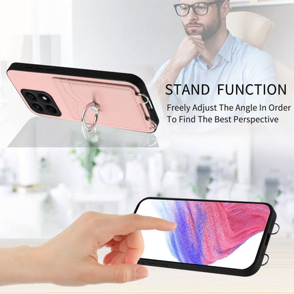 R20 Crossbody Rope Ring Card Holder Phone Case, For Honor X8a, For Honor X9a / Magic5 Lite