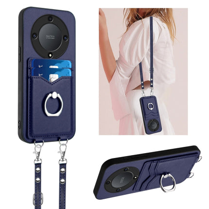 R20 Crossbody Rope Ring Card Holder Phone Case, For Honor X8a, For Honor X9a / Magic5 Lite