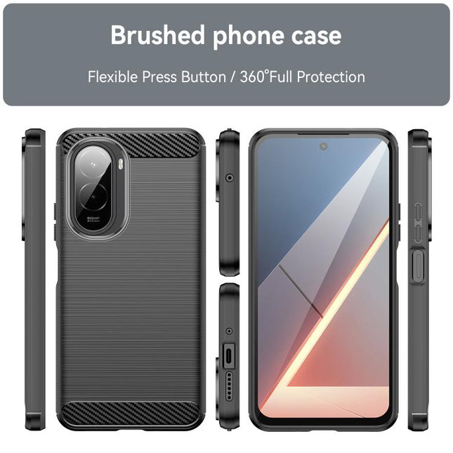 Carbon Fiber Brushed Texture TPU Phone Case, For Xiaomi Poco M7 4G 169mm, For Xiaomi Poco M7 Plus 5G, For Xiaomi 15T Pro 5G, For Xiaomi 15T 5G, For Xiaomi Poco F7 Ultra, For Xiaomi Poco F7 Pro, For Xiaomi 15 Ultra, For Xiaomi Poco X7 Pro