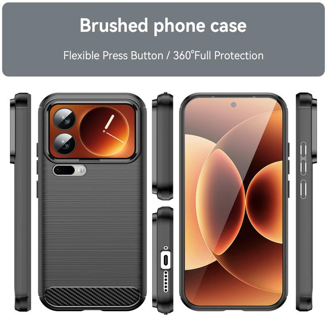 Carbon Fiber Brushed Texture TPU Phone Case, For Xiaomi 17, For Xiaomi Poco M7 4G 169mm, For Xiaomi Poco M7 Plus 5G, For Xiaomi 15T Pro 5G, For Xiaomi 15T 5G, For Xiaomi Poco F7 Ultra, For Xiaomi Poco F7 Pro, For Xiaomi 15 Ultra