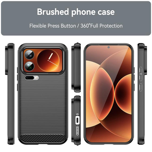 Carbon Fiber Brushed Texture TPU Phone Case, For Xiaomi 17, For Xiaomi Poco M7 4G 169mm, For Xiaomi Poco M7 Plus 5G, For Xiaomi 15T Pro 5G, For Xiaomi 15T 5G, For Xiaomi Poco F7 Ultra, For Xiaomi Poco F7 Pro, For Xiaomi 15 Ultra