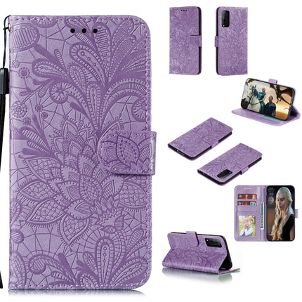 Lace Flower Horizontal Flip Leather Case with Holder & Card Slots & Wallet & Photo Frame, For Huawei Honor Play 4T Pro, For Huawei Honor Y8s, For Samsung Galaxy M01, For Samsung Galaxy M51
