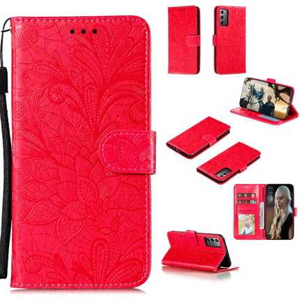 Lace Flower Horizontal Flip Leather Case with Holder & Card Slots & Wallet & Photo Frame, For Samsung Galaxy Note20, For Samsung Galaxy Note20 Ultra