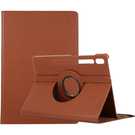 Litchi Texture Horizontal Flip 360 Degrees Rotation Leather Case with Holder, For Samsung Galaxy Tab S7 T870 (2020)