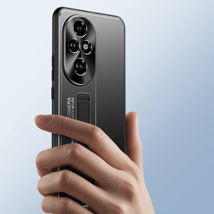 Frosted Metal Hybrid TPU Holder Phone Case, For Honor 200, For Honor 200 Pro