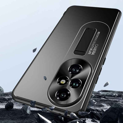 Frosted Metal Hybrid TPU Holder Phone Case, For Honor 200, For Honor 200 Pro