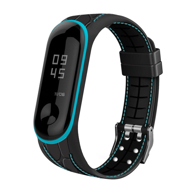 For Xiaomi Mi Band 4 / 3 Silicone Two-color Thread Replacement Strap Watchband, Bamboo Joint Texture