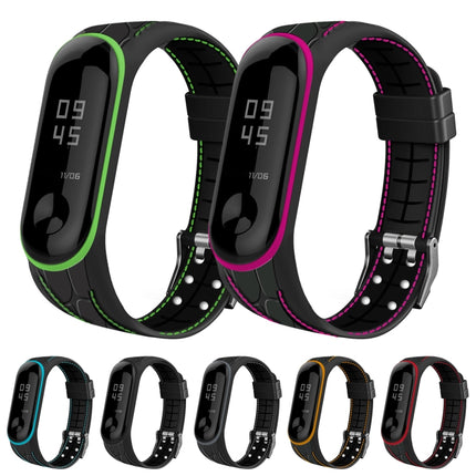 For Xiaomi Mi Band 4 / 3 Silicone Two-color Thread Replacement Strap Watchband, Single Bead Texture, Honeycomb Texture, Bamboo Joint Texture