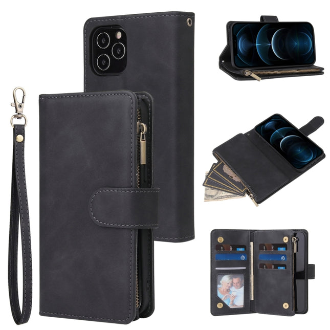Multifunctional Retro Frosted Horizontal Flip Leather Case with Card Slot & Holder & Zipper Wallet & Photo Frame & Lanyard, For iPhone 12 Pro Max, For iPhone 12 / 12 Pro, For iPhone 12 mini, For Samsung Galaxy A11