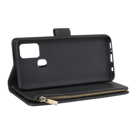 Multifunktionale, im Retro-Stil gehaltene horizontale Klapp-Lederhülle mit Kartenfach und Halter, Geldbörse mit Reißverschluss, Bilderrahmen und Umhängeband, für Samsung Galaxy Note20