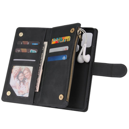Multifunktionale, im Retro-Stil gehaltene horizontale Klapp-Lederhülle mit Kartenfach und Halter, Geldbörse mit Reißverschluss, Bilderrahmen und Umhängeband, für Samsung Galaxy Note20