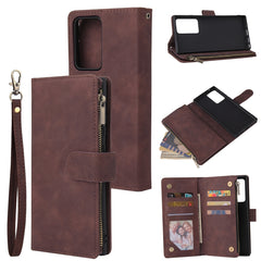 Multifunctional Retro Frosted Horizontal Flip Leather Case with Card Slot & Holder & Zipper Wallet & Photo Frame & Lanyard, For Samsung Galaxy Note20