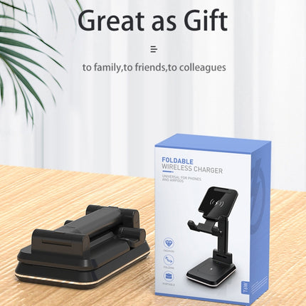 T6 2 in 1 Portable Folding Stand Wireless Charging, Single Charge, Double Charge
