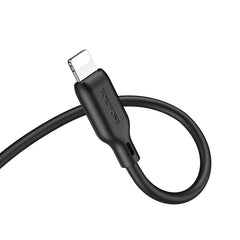 Borofone BL18 AUX Silicone Audio Cable, 3.5mm to 8 Pin Cable, 3.5mm to 8 Pin