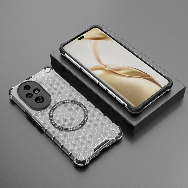 Honeycomb Magnetic Ring Shockproof Phone Case, For Honor 200 Pro, For Honor 200 Lite Global