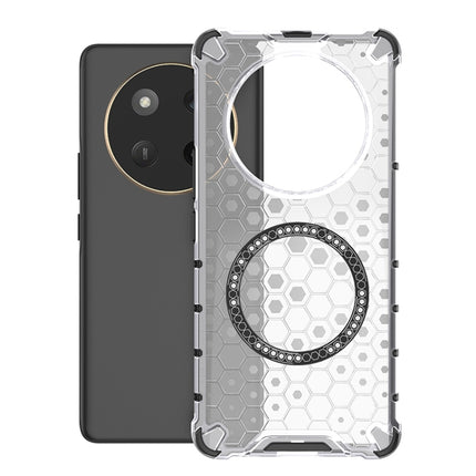 Honeycomb Magnetic Ring Shockproof Phone Case, For Honor X60 Pro 5G, For Honor X60 5G, For Honor Play 60 Plus 5G, For Honor 200