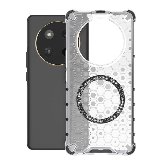 Honeycomb Magnetic Ring Shockproof Phone Case, For Honor X60 Pro 5G, For Honor X60 5G, For Honor Play 60 Plus 5G, For Honor 200