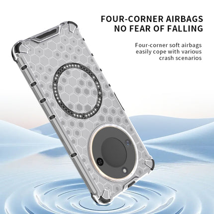 Honeycomb Magnetic Ring Shockproof Phone Case, For Honor X60 Pro 5G, For Honor X60 5G, For Honor Play 60 Plus 5G, For Honor 200