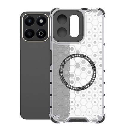 Honeycomb Magnetic Ring Shockproof Phone Case, For Honor X60 Pro 5G, For Honor X60 5G, For Honor Play 60 Plus 5G, For Honor 200