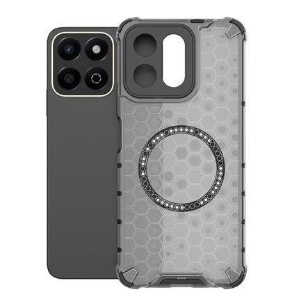 Honeycomb Magnetic Ring Shockproof Phone Case, For Honor X60 Pro 5G, For Honor X60 5G, For Honor Play 60 Plus 5G, For Honor 200