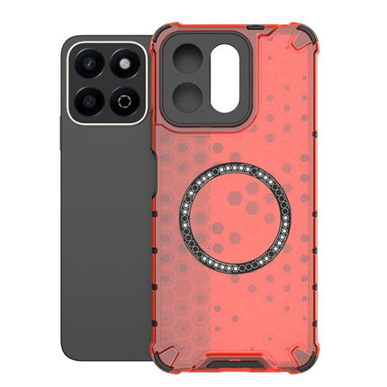 Honeycomb Magnetic Ring Shockproof Phone Case, For Honor X60 Pro 5G, For Honor X60 5G, For Honor Play 60 Plus 5G, For Honor 200