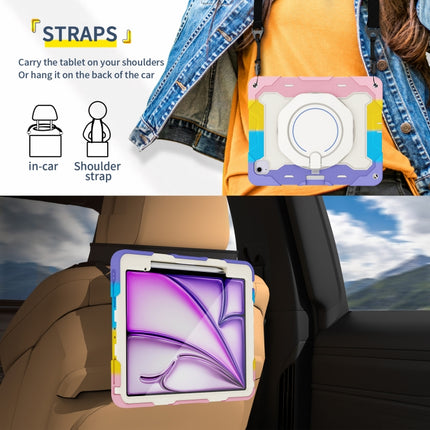 Armor Portable Rotating Ring Holder Silicone Tablet Case with Pen Slot, For iPad Air 13 2024 / 2025 / 2026, For iPad Air 11 2024 / 2025 / 2026, For iPad Pro 13 2025 / 2024, For iPad Pro 11 2025 / 2024