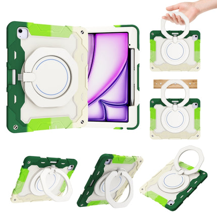 Armor Portable Rotating Ring Holder Silicone Tablet Case with Pen Slot, For iPad Air 13 2024 / 2025 / 2026, For iPad Air 11 2024 / 2025 / 2026, For iPad Pro 13 2025 / 2024, For iPad Pro 11 2025 / 2024