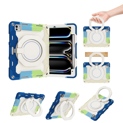 Armor Portable Rotating Ring Holder Silicone Tablet Case with Pen Slot, For iPad Air 13 2024 / 2025 / 2026, For iPad Air 11 2024 / 2025 / 2026, For iPad Pro 13 2025 / 2024, For iPad Pro 11 2025 / 2024
