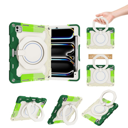 Armor Portable Rotating Ring Holder Silicone Tablet Case with Pen Slot, For iPad Air 13 2024 / 2025 / 2026, For iPad Air 11 2024 / 2025 / 2026, For iPad Pro 13 2025 / 2024, For iPad Pro 11 2025 / 2024