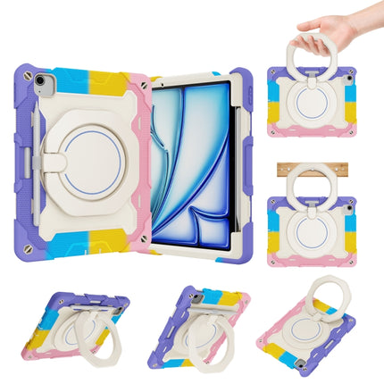 Armor Portable Rotating Ring Holder Silicone Tablet Case with Pen Slot, For iPad Air 13 2024 / 2025 / 2026, For iPad Air 11 2024 / 2025 / 2026, For iPad Pro 13 2025 / 2024, For iPad Pro 11 2025 / 2024