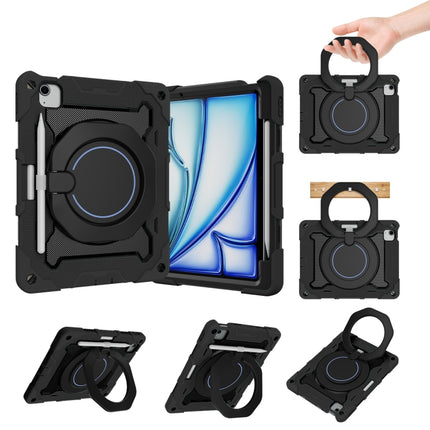 Armor Portable Rotating Ring Holder Silicone Tablet Case with Pen Slot, For iPad Air 13 2024 / 2025 / 2026, For iPad Air 11 2024 / 2025 / 2026, For iPad Pro 13 2025 / 2024, For iPad Pro 11 2025 / 2024