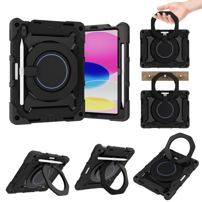 Armor Portable Rotating Ring Holder Silicone Tablet Case with Pen Slot, For iPad mini 6 / mini 2024, For iPad 2022, For iPad 10.2 2019 / 2020 / 2021