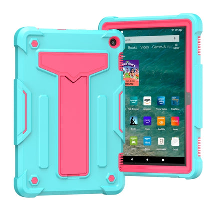 T-shaped Bracket Contrast Color Shockproof PC + Silicone Tablet Protective Case, For Amazon Kindle Fire HD 8 2020/Fire 8 Plus