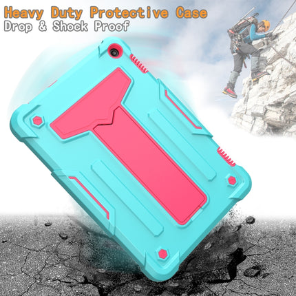 T-shaped Bracket Contrast Color Shockproof PC + Silicone Tablet Protective Case, For Amazon Kindle Fire HD 8 2020/Fire 8 Plus