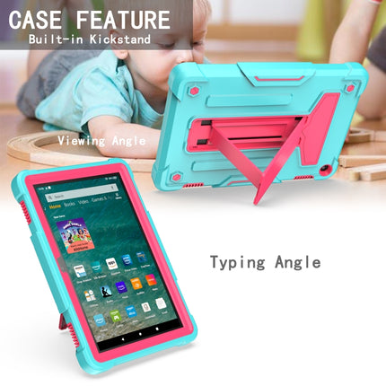 T-shaped Bracket Contrast Color Shockproof PC + Silicone Tablet Protective Case, For Amazon Kindle Fire HD 8 2020/Fire 8 Plus