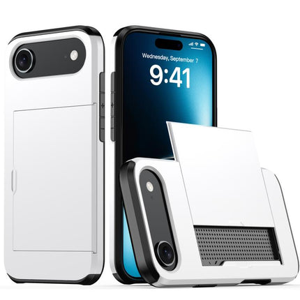 Shockproof Armor Phone Case with Card Slot, For iPhone 16 Pro, For iPhone 16 Plus
