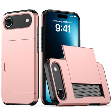 Shockproof Armor Phone Case with Card Slot, For iPhone 16 Pro, For iPhone 16 Plus