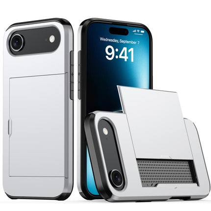 Shockproof Armor Phone Case with Card Slot, For iPhone 16 Pro, For iPhone 16 Plus
