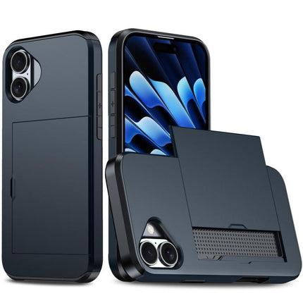 Shockproof Armor Phone Case with Card Slot, For iPhone 17e / 16e, For iPhone 17 Pro Max