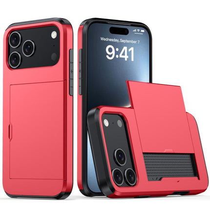 Shockproof Armor Phone Case with Card Slot, For iPhone 17e / 16e, For iPhone 17 Pro Max